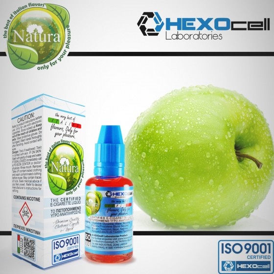 Natura 30ml Hexocell Green Apple Elektronik Sigara Likiti