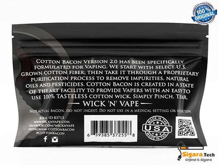 Wick 'N' Vape Cotton Bacon V2 Organik Pamuk - Görsel 2