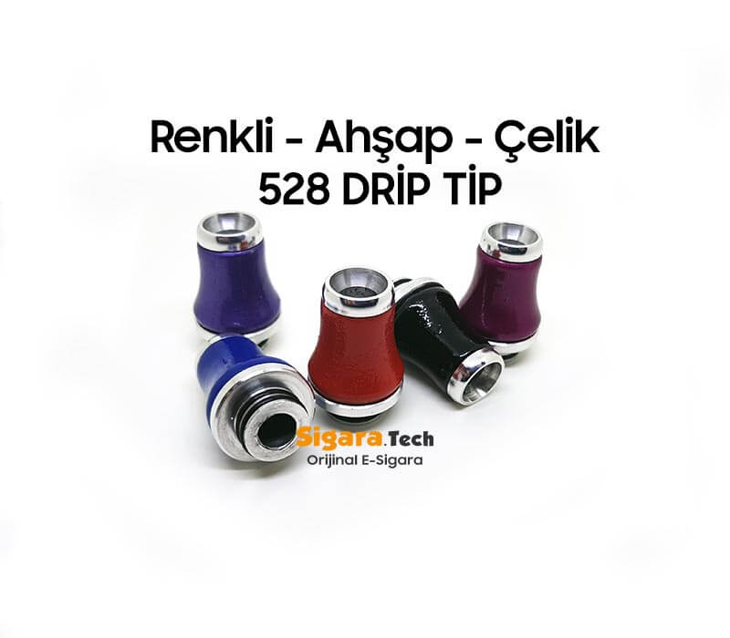 Renkli Ahşap Çelik 528 Drip Tip
