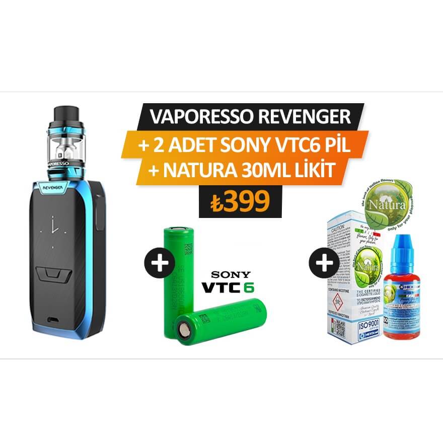 Vaporesso Revenger 220W Kit + 2PİL + LİKİT