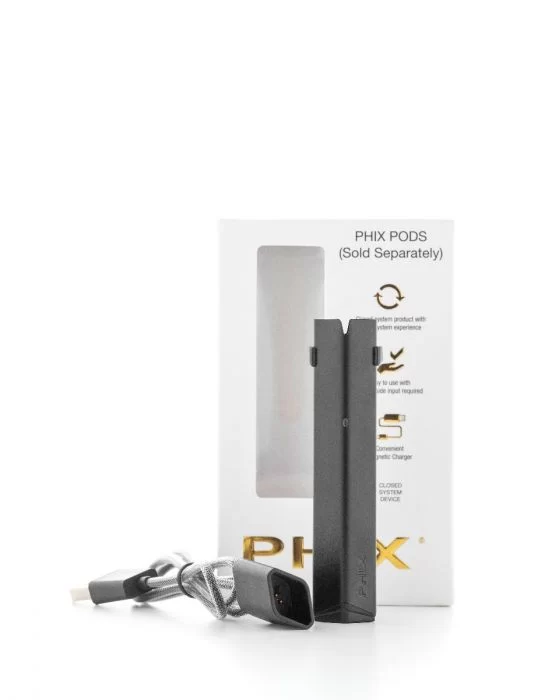 PHIX VAPE by MLV kutu içeriği: cihaz ve manyetik USB şarj kablosu