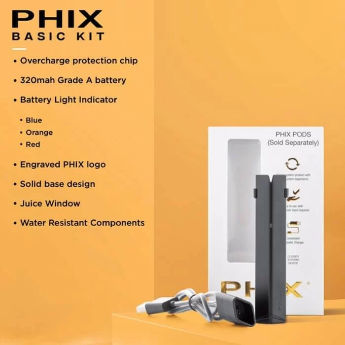 PHIX VAPE by MLV özellikleri: 320 mAh batarya, aşırı şarj koruması, LED gösterge